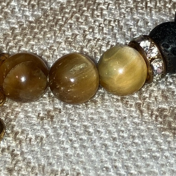 🌋 LAVAROCK & CATSEYE BRACELET — 7” EXPANDABLE - Picture 4 of 9